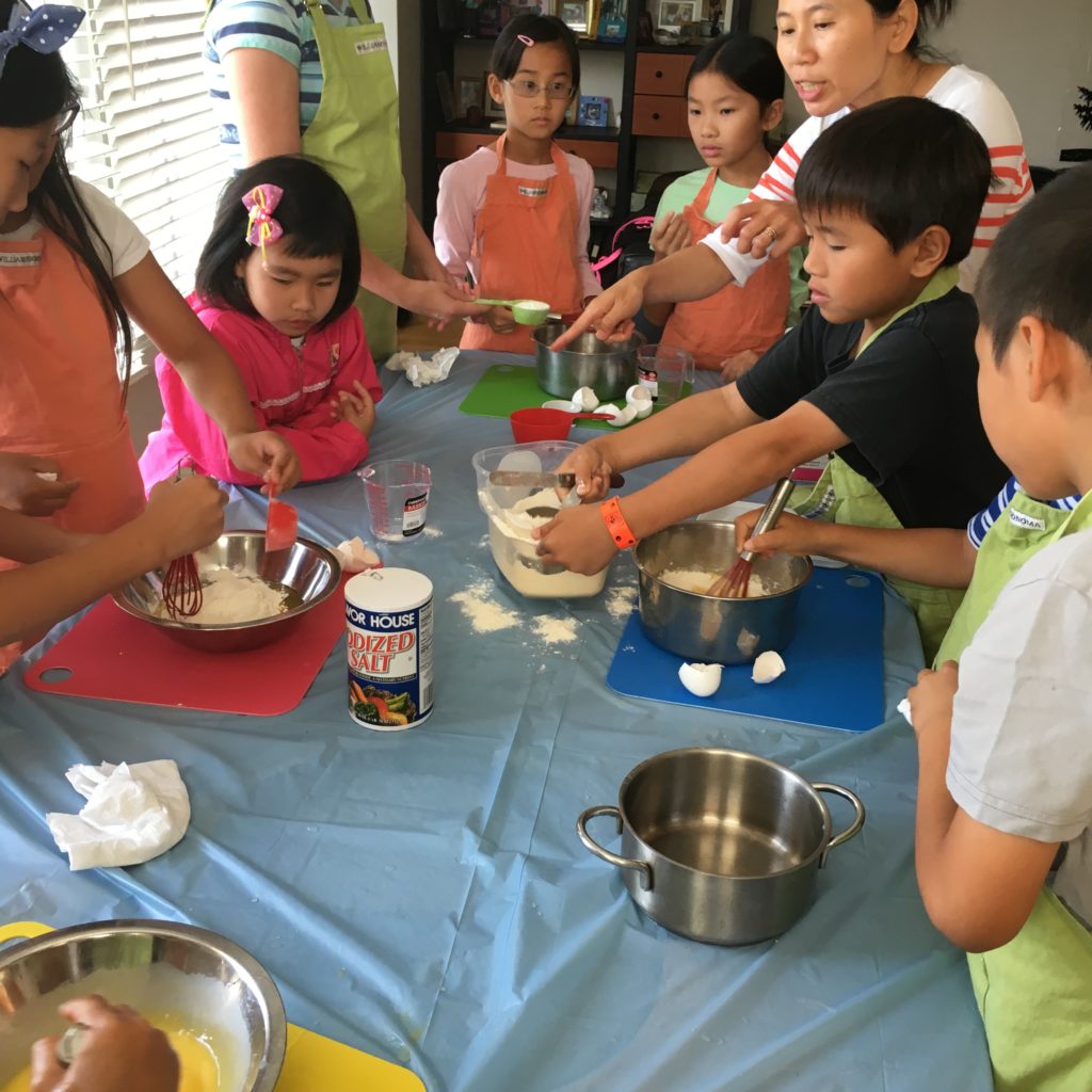 Kids learning to cook